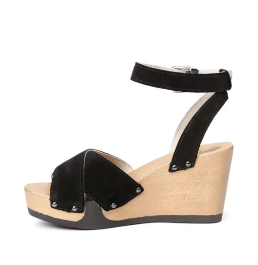 SOFTCLOX Abbie Kaschmir Schwarz (Hazelnut)-Frau Sandaletten