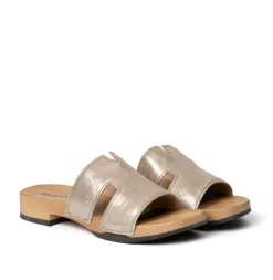 SOFTCLOX Blida Shiny Cachmire Olivgold (Hazelnut)-Frau Pantoletten
