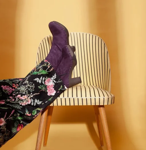 SOFTCLOX Fabia Vegan Velourseffekt Viola (Dunkel)-Frau Stiefeletten