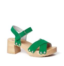 SOFTCLOX Hanne Kaschmir Fashiongreen (Natur)-Frau Sandaletten