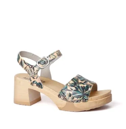 SOFTCLOX Hanny Flower Green (Natur)-Frau Sandaletten