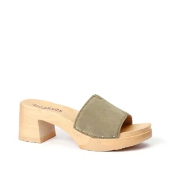 SOFTCLOX Henrietta Kaschmir Khaki (Natur)-Frau Pantoletten