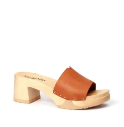 SOFTCLOX Henrietta Softnappa Cognac (Natur)-Frau Pantoletten