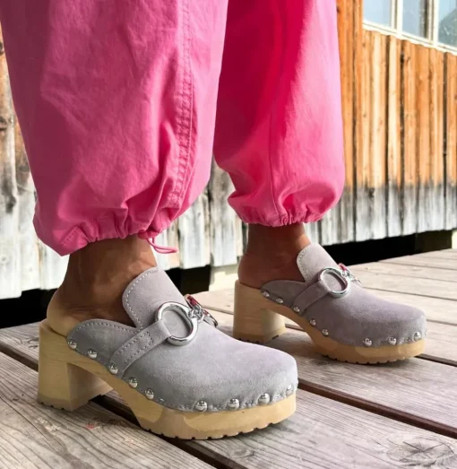 SOFTCLOX Hira Kaschmir Grau (Natur)-Frau Clogs