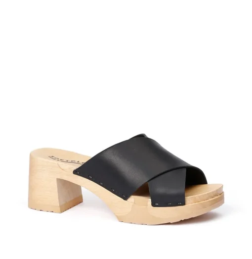 SOFTCLOX Holly Softnappa Schwarz (Natur)-Frau Pantoletten