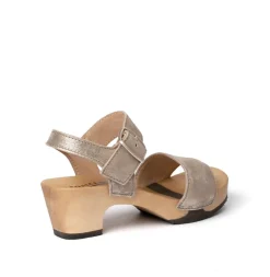 SOFTCLOX Kea Shiny Kaschmir Olivgold (Hazelnut)-Frau Sandaletten