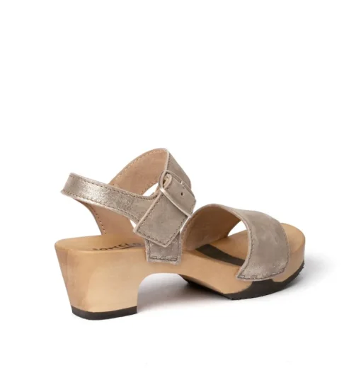 SOFTCLOX Kea Shiny Kaschmir Olivgold (Hazelnut)-Frau Sandaletten