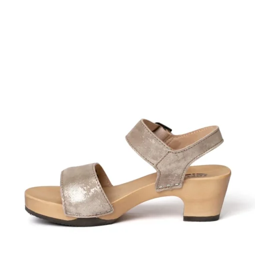 SOFTCLOX Kea Shiny Kaschmir Olivgold (Hazelnut)-Frau Sandaletten