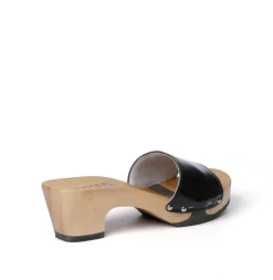 SOFTCLOX Kelly Silklack Schwarz (Hazelnut)-Frau Pantoletten