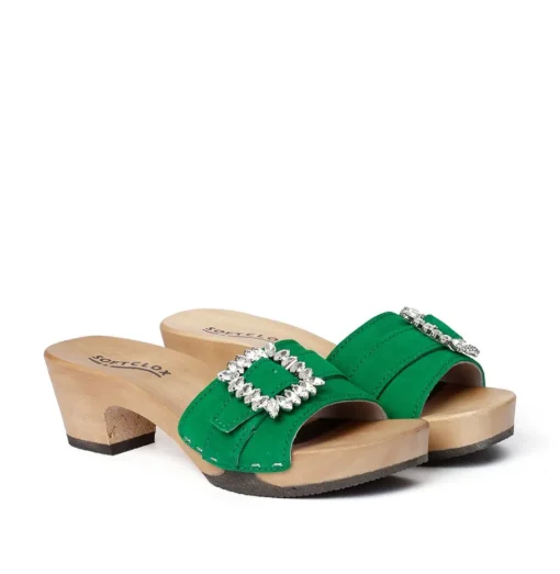 SOFTCLOX Kosima Kaschmir Fashiongreen (Hazelnut)-Frau Pantoletten