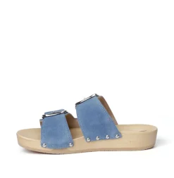 SOFTCLOX Lena Jeanslook Blau (Natur)-Frau Pantoletten