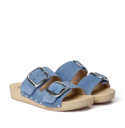 SOFTCLOX Lena Jeanslook Blau (Natur)-Frau Pantoletten