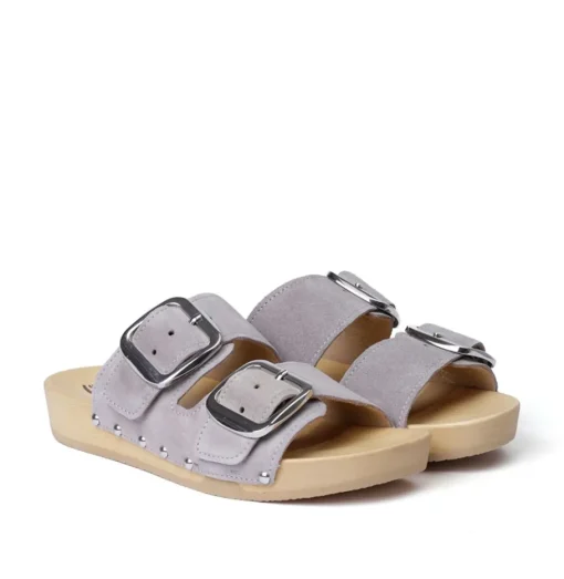 SOFTCLOX Lena Kaschmir Grau (Natur)-Frau Pantoletten