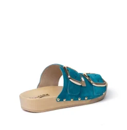 SOFTCLOX Lena Kaschmir Pacificgreen (Natur)-Frau Pantoletten