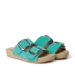 SOFTCLOX Lena Kaschmir Turkis (Natur)-Frau Pantoletten