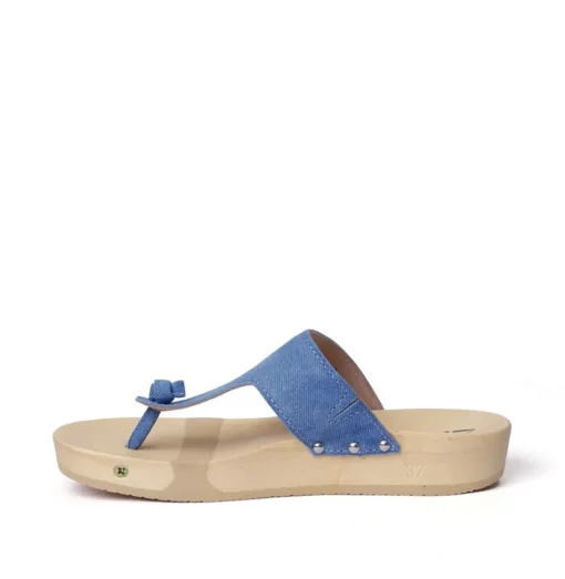 SOFTCLOX Lola Jeanslook Blau (Natur)-Frau Pantoletten