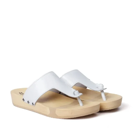 SOFTCLOX Lola Silklack Weiss (Natur)-Frau Pantoletten