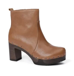 SOFTCLOX Loretta Washed Nappa Camel-Frau Stiefeletten