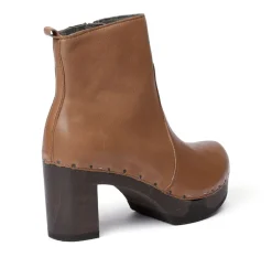 SOFTCLOX Loretta Washed Nappa Camel-Frau Stiefeletten