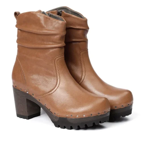 SOFTCLOX O-Bootie Washed Nappa Camel-Frau Stiefeletten