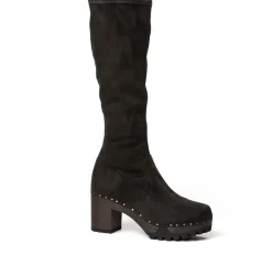 SOFTCLOX Olivera Vegan Velourseffekt Schwarz (Dunkel)-Frau Stiefel