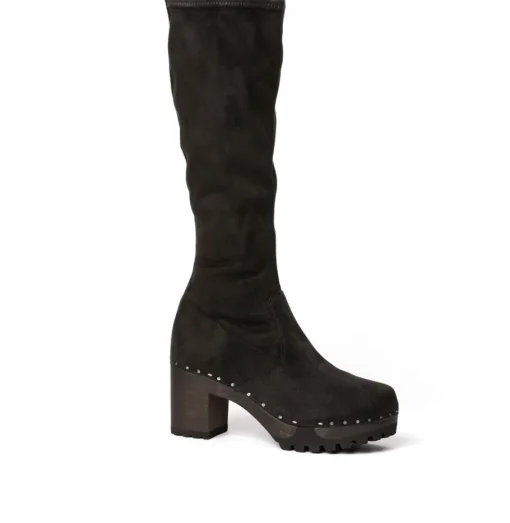 SOFTCLOX Olivera Vegan Velourseffekt Schwarz (Dunkel)-Frau Stiefel