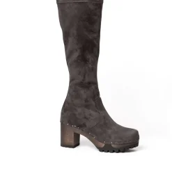 SOFTCLOX Olivera Vegan Velourseffekt Grau (Dunkel)-Frau Stiefel