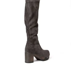 SOFTCLOX Olivera Vegan Velourseffekt Grau (Dunkel)-Frau Stiefel