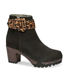 SOFTCLOX Oralie Kaschmir/Animalprint Schwarz/Leo-Frau Stiefeletten