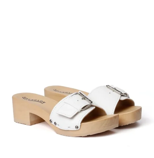 SOFTCLOX Pali Buttero Weis (Natur)-Frau Pantoletten