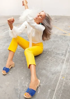 SOFTCLOX Pali Kaschmir Blue Orchid (Natur)-Frau Pantoletten