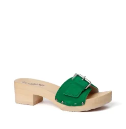 SOFTCLOX Pali Kaschmir Fashiongreen (Natur)-Frau Pantoletten