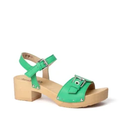 SOFTCLOX Pepita Nappa Jadegrun (Natur)-Frau Sandaletten