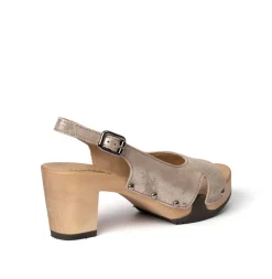 SOFTCLOX Raike Shiny Cachmire Olivgold (Hazelnut)-Frau Sandaletten