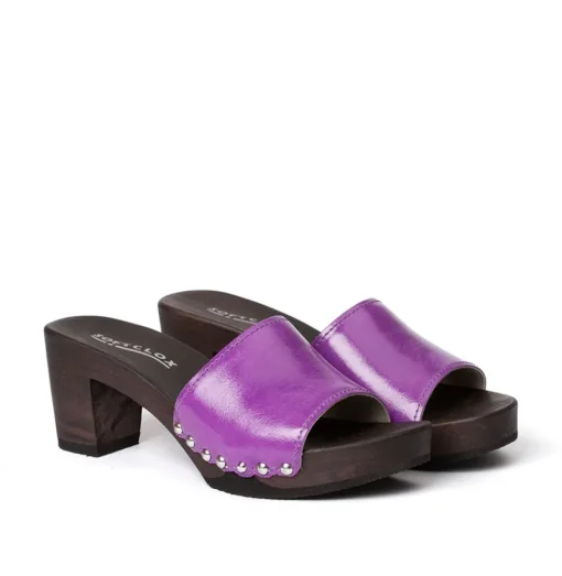 SOFTCLOX Romy Lack Lila (Dunkel)-Frau Pantoletten