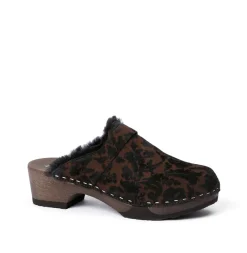 SOFTCLOX Taira Brokat/Lf Black (Dunkel)-Frau Clogs