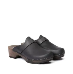 SOFTCLOX Tamina Softnappa Schwarz (Dunkel)-Frau Clogs