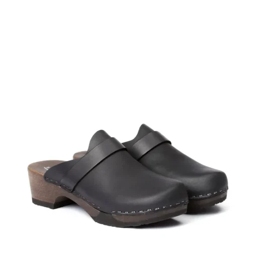 SOFTCLOX Tamina Softnappa Schwarz (Dunkel)-Frau Clogs